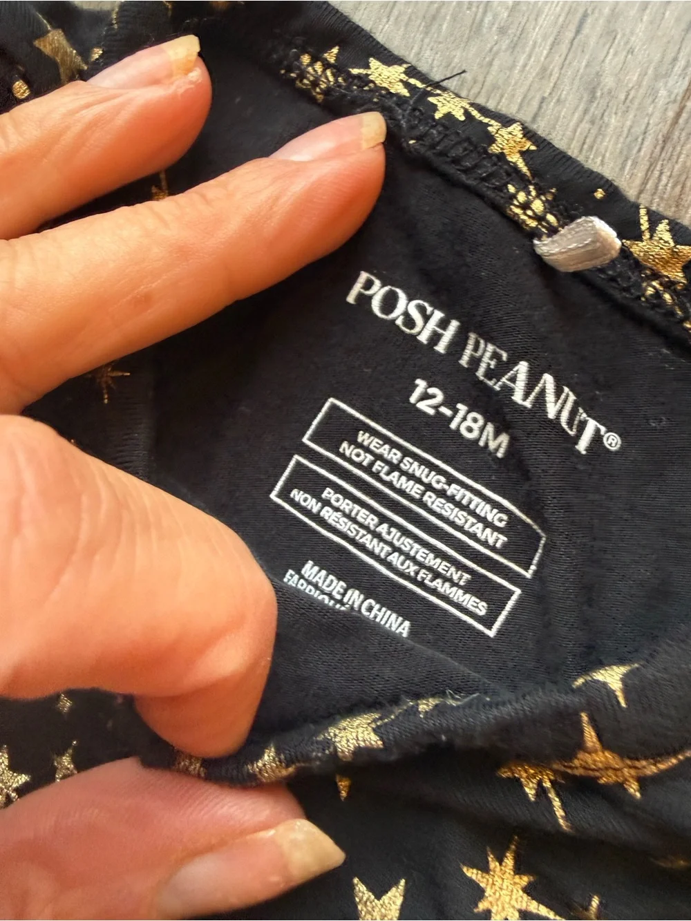 Posh Peanut Black Gold Celestial Stars Pajama Set 12-18M